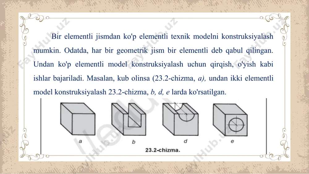 23-24-mavzu texnik modelni konstruksiyalash va uning ko'rinishlarini chizish 8-sinf - Page 4