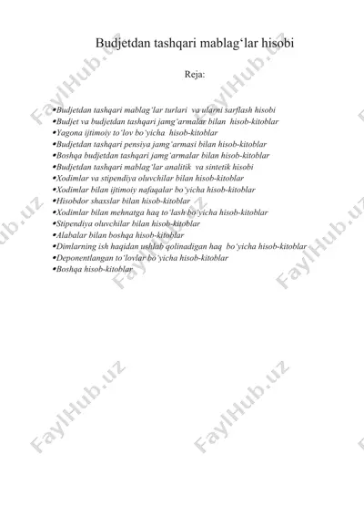 budjеtdan tashqari mablag‘lar hisobi — DOCX