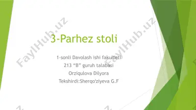 3-parhez stoli — PPTX
