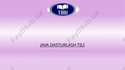 java dasturlash tili — PPTX
