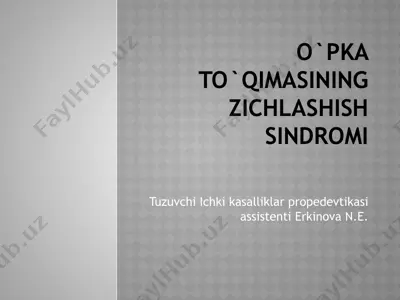 o`pka to`qimasining zichlashish sindromi — PPTX
