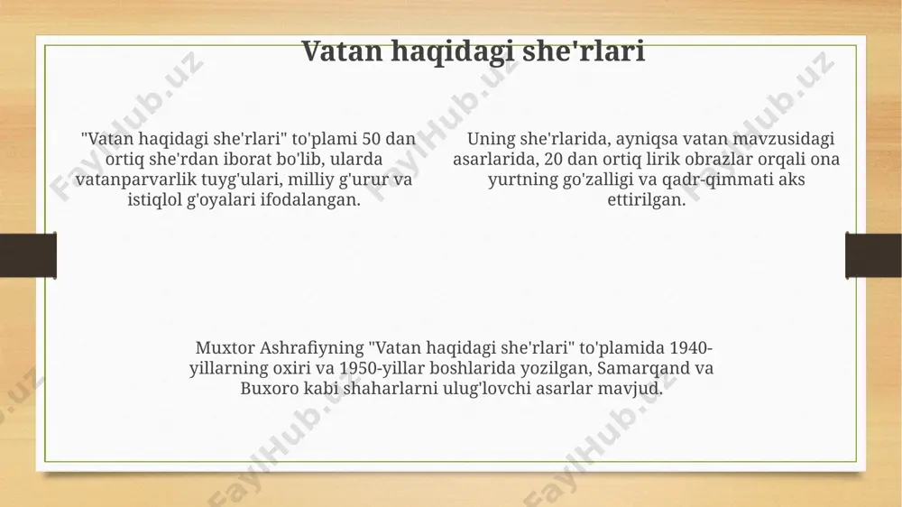 iy 1920-yillarning boshlarida, samarqand viloyatining kichik bir qishlog‘ida, besh farzandli oilaning o‘rta farzandi sifatida dunyoga kelgan. ota-onasi dehqonchilik bilan shug‘ullangan va uning dastlabki ta’limi mahalliy maktabda bo‘lgan. yoshligida, taxminan 7 yoshida, muxtor ashrafiy qishloqdagi ilk diniy ta’lim muassasasi – 30 nafar o‘quvchiga ega bo‘lgan maktabga qabul qilingan. bu yerda u asosan arab tili va diniy adabiyotlarni o‘rgangan. 1930-yillar oxirida, sovet davlatining repressiyalari tufayli, 15 yoshli muxtor ashrafiy oilasi bilan birga qashqadaryo viloyatiga ko‘chib o‘tgan va u yerda qattiq mehnat sharoitlarida hayot kechirishga majbur bo‘lgan. e'tiboringiz uchun rahmat @taqdimot_robot image3.png image4.png
