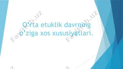 o’rta etuklik davrning o’ziga xos xususiyatlari — PPTX