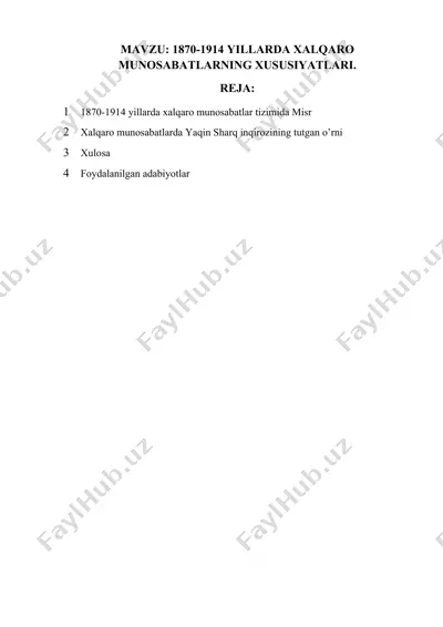 xalqaro munosabatlar tarixi — DOCX
