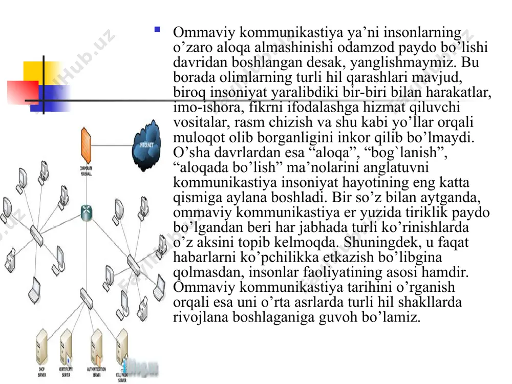 ayi shundaki, internetdagi ma`lumot juda ko`p, u arzon va o`ta tezkor. internetning paydo bo`lishi va internet jurnalistikasining takomili. internetni ko`p mutahassislar harbiylarning ihtirosi deb aytadi aslida esa dastlabki bosqichda uni aqshdagi to`rtta universitet kashf etdi. mazkur universitetlar komp’yuterlarini bir tizimga birlashtirib, o`zaro kutubhonalaridan foydalana boshladilar. pentagon esa bundan tez habar topdi. va ihtironing imkoniyatlarini o`rganib, undan harbiy qumondonlikni takomillashtirish maqsadida olimlarni jalb etib, ularga barcha sharoitlarni yaratib, arpanetni (internetning birinchi nomi) o`z maqsadlariga yo`naltirdi. uzoqqa bormay undan jurnalistlar ham foydalana boshladi. natijada internet jurnalistikasi paydo bo`ldi. internet jurnalistikasi - katta va muhim mavzu, uni ma`ruzaning bir qismida ochib berishning iloji yo`q. shuning uchun biz faqat uning ijobiy va salbiy tomonlarini aytib o`tamiz. internetning qulayliklari: arzon, tezkor, tehnik jihatdan materiallarni joylashtirish qiyin emas, ma`lumotlarni katta hajmda o`rnatish mumkin, ularni turli tillarga ugirish oson, axborot chegara va masofani bilmaydi va h.k. salbiy oqibatlari: hohlagan odam istagan axboroti bilan virtual maydonga to`siqsiz kirib …
