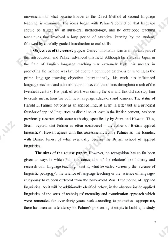 er‘s conception of the relationship of theory and research with language teaching - that is, what he called variously the science of linguistic pedagogy‘, the science of language teaching or the science of language-study-may have been different from the post-world war ii the notion of applied linguistics. as it will be additionally clarified below, in the absence inside applied linguistics of the sorts of techniques' mentality and examination approach which were contended for over thirty years back according to phonetics appropriate, there has been an a tendency for palmer's pioneering attempts to build up a study of phonetic instructional method either to be disregarded or to be and co-picked to post-war applied linguistic conceptions harold palmer’s works and method. harold e. palmer was an english linguist, phonetician and pioneer in the field of english language learning and teaching. particularly he devoted himself to oral method. he lived in japan for …