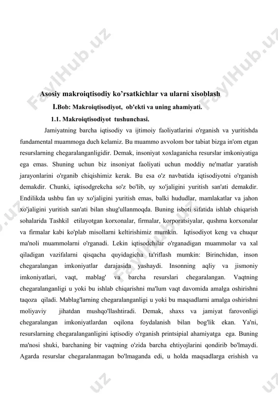 acha quyidagicha ta'riflash mumkin: birinchidan, inson chegaralangan imkoniyatlar darajasida yashaydi. insonning aqliy va jismoniy imkoniyatlari, vaqt, mablag' va barcha resurslari chegaralangan. vaqtning chegaralanganligi u yoki bu ishlab chiqarishni ma'lum vaqt davomida amalga oshirishni taqoza qiladi. mablag'larning chegaralanganligi u yoki bu maqsadlarni amalga oshirishni moliyaviy jihatdan mushqo'llashtiradi. demak, shaxs va jamiyat farovonligi chegaralangan imkoniyatlardan oqilona foydalanish bilan bog'lik ekan. ya'ni, resurslarning chegaralanganligini iqtisodiy o'rganish printsipial ahamiyatga ega. buning ma'nosi shuki, barchaning bir vaqtning o'zida barcha ehtiyojlarini qondirib bo'lmaydi. agarda resurslar chegaralanmagan bo'lmaganda edi, u holda maqsadlarga erishish va mahsulotlarni iste'molchilarga samarali qilib taqsimlashga zarurat bo'lmagan bo'lar edi. bugungi kunda mavjud bo'lgan - inflyatsiya, ishsizlik, harbiy xarajatlar, byudjet kamomati, qashshoqlik va tengsizlik, atrof muhitning ifloslanishi, biznesni davlat tomonidan tartibga solish va shu kabilar tub mohiyati jihatidan chegaralangan resurslardan samarali foydalanish muammosini bildiradi. bundan shunday xulosaga kelishimiz mumkinki shaxs, korxona, hudud, mamlakat va xatto halqaro miqyoslarda ham iqtisodiyot bilan shug'ullanish ob'ektiv zarurat ekan. …