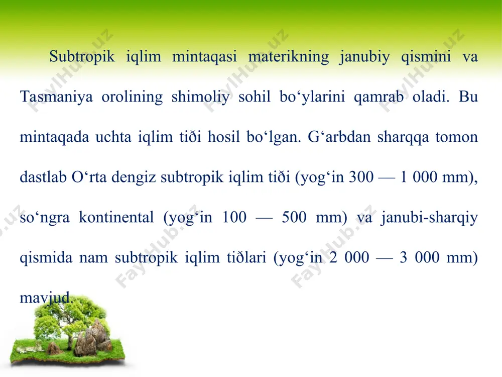iqlimi, ichki suvlari va tabiat zonalari (avstraliya) 6-sinf - Page 5