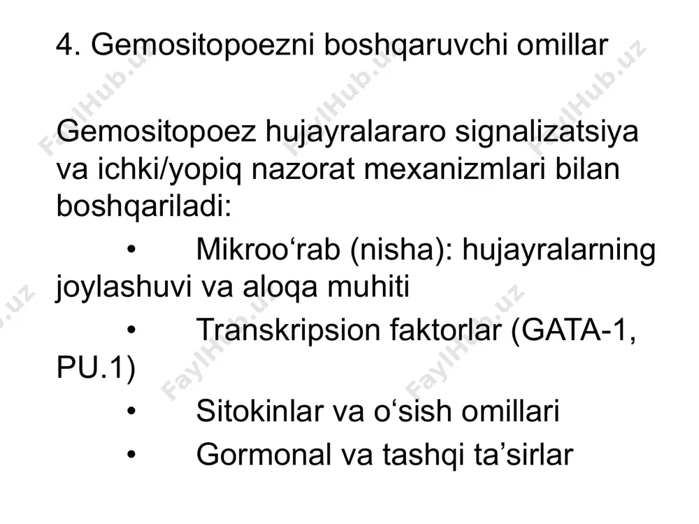 gemositopoez jarayonlarining boshqariluvi - Page 5