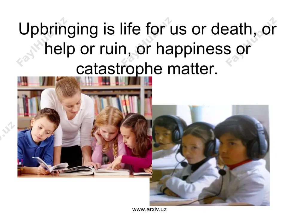 ww.arxiv.uz www.arxiv.uz great morality is undefeated strength. www.arxiv.uz www.arxiv.uz upbringing is life for us or death, or help or ruin, or happiness or catastrophe matter. www.arxiv.uz www.arxiv.uz 1 9 9 7 the year of people’s benefits. www.arxiv.uz www.arxiv.uz 1 9 9 8 the year of family. www.arxiv.uz www.arxiv.uz 1 9 9 9 women’s year. www.arxiv.uz www.arxiv.uz 2 0 0 0 the year of healthy generation. www.arxiv.uz www.arxiv.uz 2 0 0 1 the year of mothers and children. www.arxiv.uz www.arxiv.uz 2 0 0 2 the year of estimating old people. www.arxiv.uz www.arxiv.uz 2 0 0 3 the year of flourishing mahalla. www.arxiv.uz www.arxiv.uz 2 0 0 4 the year of charity and compassion. www.arxiv.uz www.arxiv.uz 2 0 0 5 the year of health and safety. www.arxiv.uz www.arxiv.uz 2 0 0 6 the year of patrons and doctors. www.arxiv.uz www.arxiv.uz 2 0 0 7 the year of social protection. www.arxiv.uz www.arxiv.uz 2 …