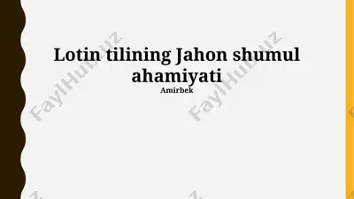 lotin tilining jahon shumul ahamiyati — PPTX