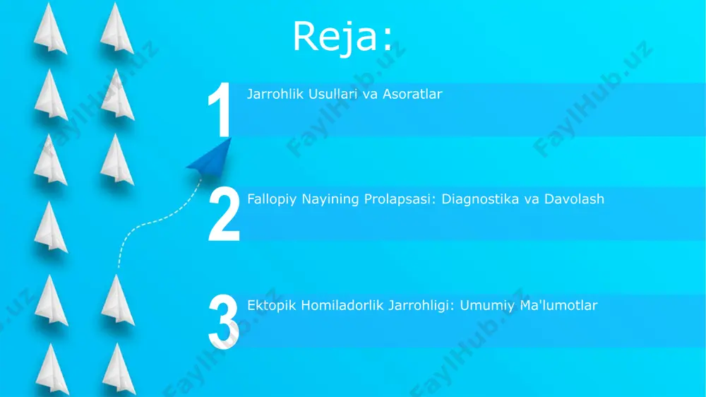 lib, bu qon ketish xavfini oshiradi va jarrohlik amaliyotining murakkablashuviga olib kelishi mumkin. postoperatsion davrda salpingoktomiyani oʻtkazgan bemorlarda 5-10% hollarda yalligʻlanish asoratlari kuzatilishi mumkin, bu esa qoʻshimcha davolashni talab qiladi. postoperatsion davr start bemorlarning 85%ida operatsiyadan keyingi birinchi oyda jinsiy aloqadan va og‘ir jismoniy mashqlardan saqlanish tavsiya etiladi, bu to'liq tiklanish uchun muhimdir. postoperatsion davrda taxminan 20% hollarda tuba-ovarium absessi yoki yallig'lanish xavfi mavjud bo'lib, bu antibiotik terapiyasini talab qilishi mumkin. xatar omillari oldingi ektopik homiladorlik tarixi keyingi homiladorliklarda bachadon naychasining prolaps xavfini 7 baravarga oshirishi mumkinligi aniqlangan. salpingo-ooforit kabi yalligʻlanish kasalliklari xatar omillarining 25% gacha hissasini tashkil etadi va bachadon naychasining prolapsini keltirib chiqarishi mumkin. diagnostika usullari qon tekshiruvi, xususan, β-hcg darajasini aniqlash, ektopik homiladorlikni tasdiqlashda muhim rol o'ynaydi va uning dinamikasi homila rivojlanishini kuzatish imkonini beradi. ektopik homiladorlik va bachadon naychasining prolapsini aniqlashda transvaginal ultratovush tekshiruvi muhim ahamiyatga ega bo'lib, homila joylashuvini va bachadon naychasining holatini aniqlashda 90% …
