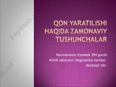 qon yaratilishi — PPT