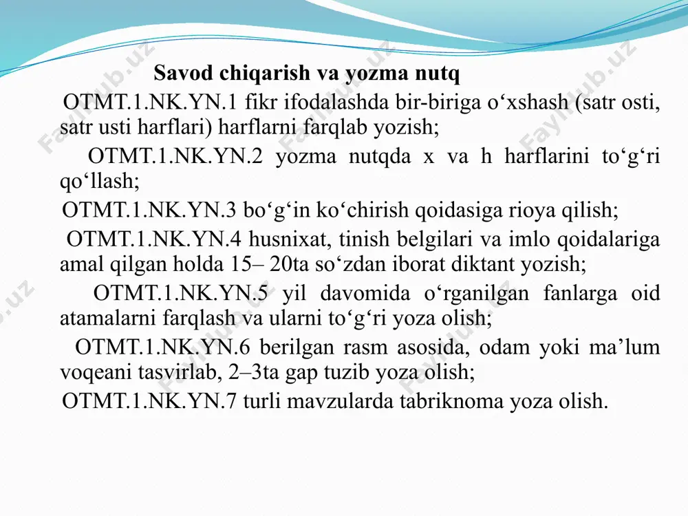 shib borishiga e’tibor qaratilgan. o‘quv dastirida oʻquvchi ehtiyoj sezadigan har qanday fan doirasida mavzular shakllantirilib, ularda til birliklaridan qanday foydalanish, nimalarga e’tibor berish kerakligi, ularning mashq va topshiriqlar orqali mustahkamlanishi fanlararo integratsiyani ta’minlashga xizmat qilgan. o‘quv materiallarini tanlashda turli uslubdagi qiziqarli ma’lumotlarni oʻzida jamlagan yaxlit matnlar yoki yaxlit mazmun ifodalagan badiiy matn parchalarini oʻqish, eshitish va tahlil qilish, bir xil mavzuda ikki xil uslubda yozilgan matnlarni o‘zaro qiyoslash kabi jihatlar e’tiborga olingan. ona tilidan darsliklar yaratishda ona tilining boshqa fanlar bilan aloqasini ta’minlashga, ona tilining barcha ta’lim muassasalarida o‘qitiladigan fanlar, o‘quv predmetlarining o‘rganish va o‘rgatish vositasi ekanligini chuqur anglagan holda undan ilmiy va amaliy faoliyatda foydalanishga, ijtimoiy hayotning turli qirralarini aks ettirishga, shuningdek, ta'lim oluvchilarning yosh, gender va etnomadaniy xususiyatlariga, to‘rtta lisoniy malakaning baravar shakllantirishga e’tibor qaratilishi lozim. o‘quvchini xalqaro baholash – o‘qish savodxonligini baholovchi pirls hamda pisa dasturlariga tayyorlash maqsadida o‘qib tushunish malakalarini shakllantirishga qaratilgan mashq va topshiriqlar darslik …