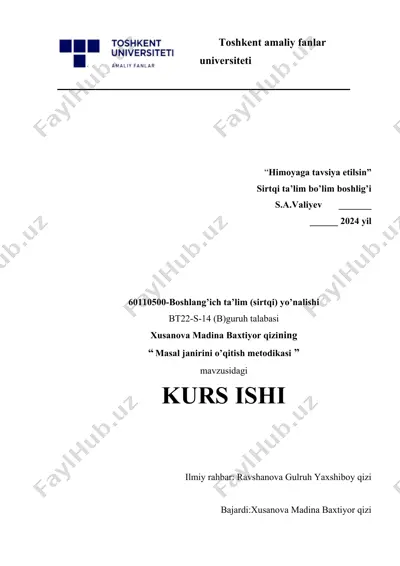 masal janirini o’qitish metodikasi — DOCX