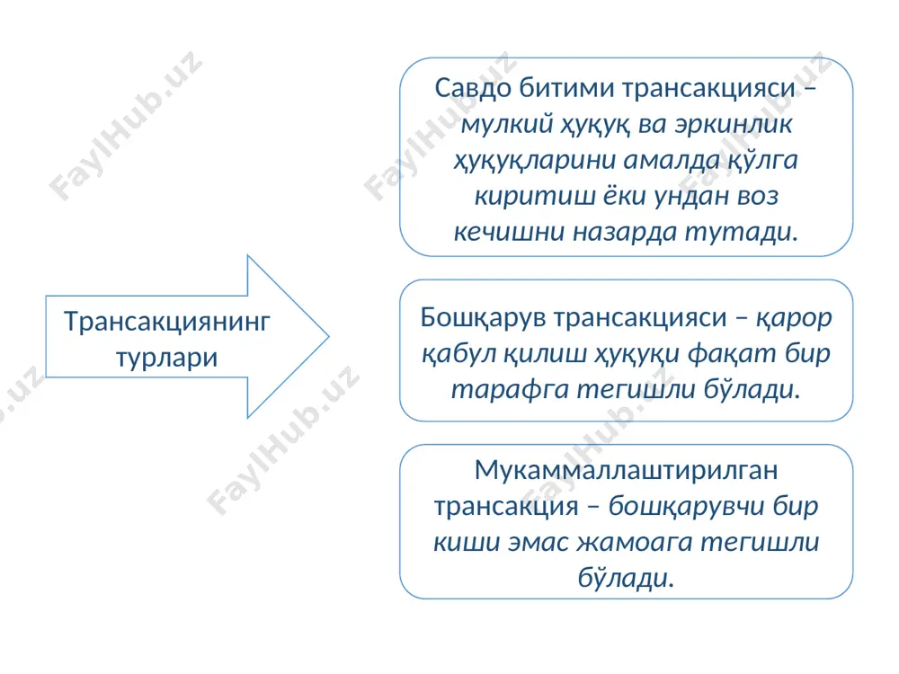 ернизация қилиш, техник ва технологик янгилашга кўпроқ ички инвестицияларни ажратишнинг самарали воситаси бўлиб хизмат қилади - бюрократик институтларни тугатиш ва институционал нормаларни камайтириш; 3. трансакция харажатларини оптималлаштириш норд ва коузларнинг ёндашувларини умумлаштириб, иқтисодиётда трансакция ҳаражатларини харажатларини оптималлаштиришнинг асосий йўналишлари сифатида қуйидагиларни белгилаймиз: * эътиборингиз учун ташаккур! *