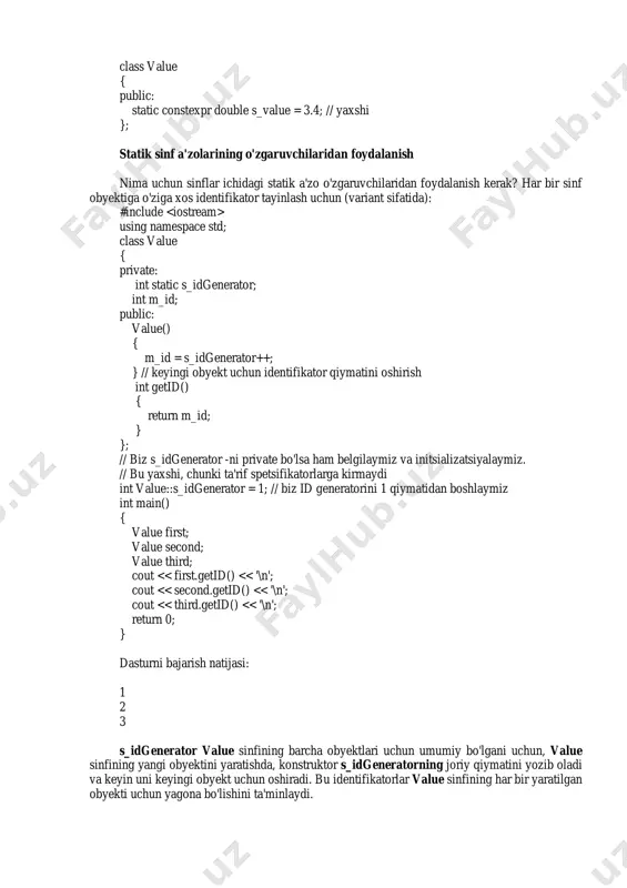 statik o'zgaruvchilar va metodlar - Page 4