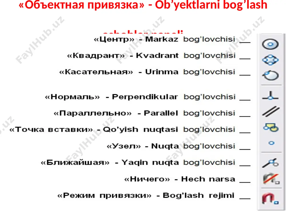 auto cad dasturida modify panelidagi buyruqlarning vazifalari va ulardan foydalanish - Page 5