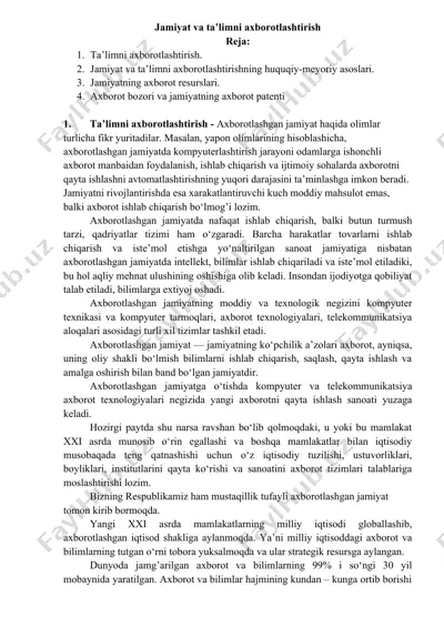 axborotlashgan jamiyat va ta'lim — DOCX