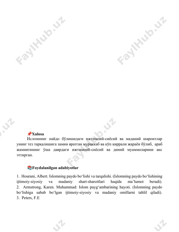 islom dinining paydo bo‘lishida ijtimoiy-siyosiy va madaniy sharoitlar - Page 5