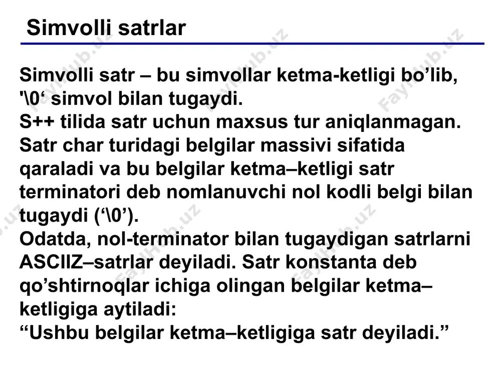 satrlar va simvollar bilan ishlash - Page 3