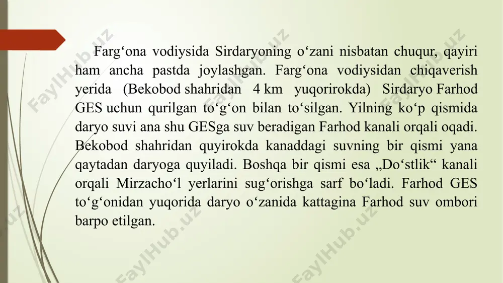 sirdaryoning gidrografik ta'rif va oqim rejimi - Page 5