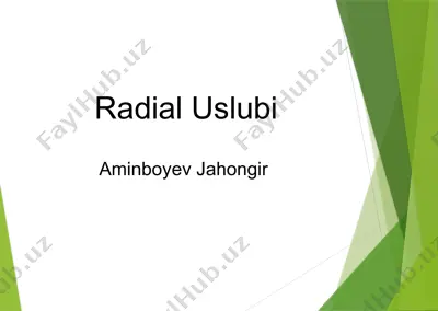 radial uslubi — PPTX