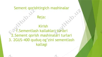 sement qorishtirgich mashinalar — PPTX