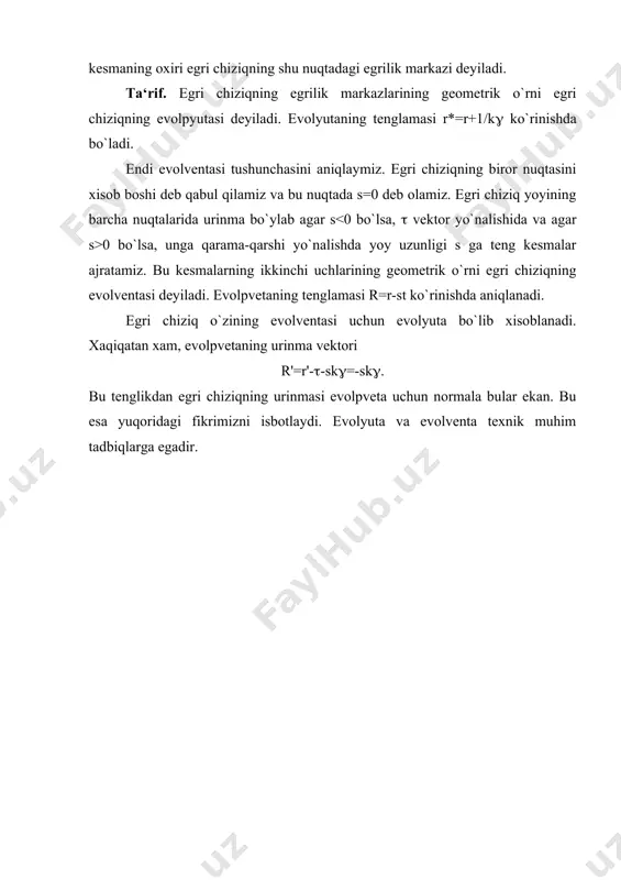 frene formulasi. egri chiziqning evolyuta va evolventasi - Page 3