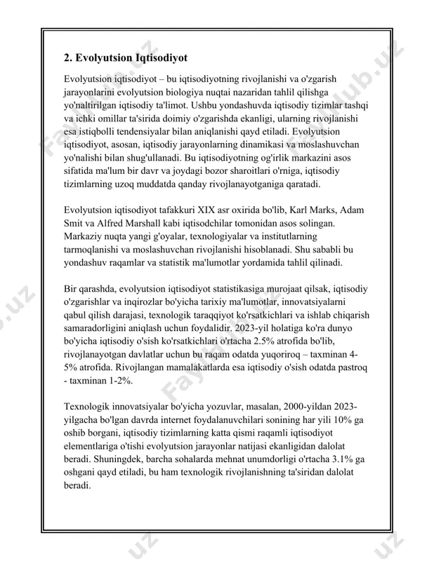si (prospect theory):** ushbu nazariya qabul qilingan iqtisodiy qarorlar odamlarda kutilgan utilitiyaga nisbatan qanday turlichalik bilan o'zgarayotganligini tushuntiradi. ushbu nazariya yutuq va yo'qotishlar ta’siri ostida insonlar qanday turli qarorlar qabul qilayotganini o'rganadi. ko'plab tadqiqotlardagi tadqiqotlar natijalari shuni ko'rsatadiki, yo'qotishlar yutuqlardan ko'ra kuchliroq psixologik ta’sirga ega (ya’ni "loss aversion" fenomeni). 3. **altruizm va retsiprositet (altruism and reciprocity):** xulqiy iqtisodiyot odamlar o'z manfaatlarini kuzatish bilan bir qatorda boshqalarga yordam berishni yoki ularni mukofotlashni ham ko'rib chiqadilar. altruistik qarorlar qabul qilish ko'pincha jamiyatda ishonch va hamkorlikni rivojlantirishga yordam beradi. 4. **giperbolik diskontlash (hyperbolic discounting):** ushbu model odamlar hozirgi vaqtda kutilayotgan mukofotlarni kelajakdagi mukofotlardan ustun qo'yish tendensiyasini o'rganadi. bunga ko'ra, odamlar kelajakdagi foydalardan hozirgi foydalarga nisbatan ko'proq diskontlagancha qaror qiladi. 5. **talab va taklif noto'qima (framing effects):** odamlar ma’lum bir qarorni qanday kontekstda hal qilganiga qarab, ularning ushbu qarorga bo'lgan munosabati o'zgarishi mumkinligini tadqiq etadi. masalan, xuddi o'sha axborot turli usullarda taqdim etilganida, natijalar …
