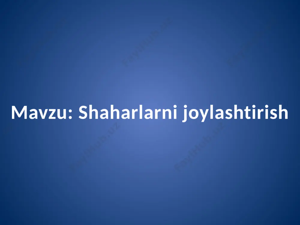 bir davlat o‘zining shaharlar to‘ri va ayniqsa, poytaxti (dorulsaltanati) bilan kuchlidir. bejiz emaski, har qanday urush - yurishlar muvaffaqiyati va zafari dushmanning shahar va qal’alarini zabt etishda, bo‘ysundirishda o‘z isbotini topgan. demak, qadimda shaharlarga, butun yurtga, mamlakatga, boylikka nisbat berilgan. har qanday mamlakat milliy iqtisodiyotining tarkibi, rivojlanganlik darajasi va xalqaro mehnat taqsimotidagi o‘mi, undagi mavjud shaharlar tizimi, urbanizatsiya jarayoni bilan tavsiflanadi. ayni vaqtda shaharlaming ilmiy-texnikaviy, madaniy salohiyatlari ham salmoqlidir. shaharlar bozor iqtisodiyotiga o‘tishda asosiy omil boiib xizmat qiladi. ularda mavjud bo‘lgan bank - moliya tizimlarini bozor infrastrukturasi ma’nosida ta’riflash mumkin. binobarin, mustaqil mamlakatimizning siyosiy hayoti va uning bozor munosabatlariga o‘tish davrida shaharlaming ahamiyati beqiyosdir. shaharlarda zamonaviy tarmoqlar, ilg‘or texnologiya joriy etish imkoniyati katta; xorijiy sarmoyadorlar ham asosan shaharlar va, ayniqsa, infrastruktura tizimi mukammal shakllangan markazlami tanlashadi. shaharlarda tovar ayirboshlash, pul aylanmasi faol bo‘ladi. bulaming barchasi shaharlarga yangicha qarashni taqozo etadi. shahaming madaniy-ma’naviy, diniy, tarixiy jihatlarini ham unutmaslik lozim. qadimda, xususan, …