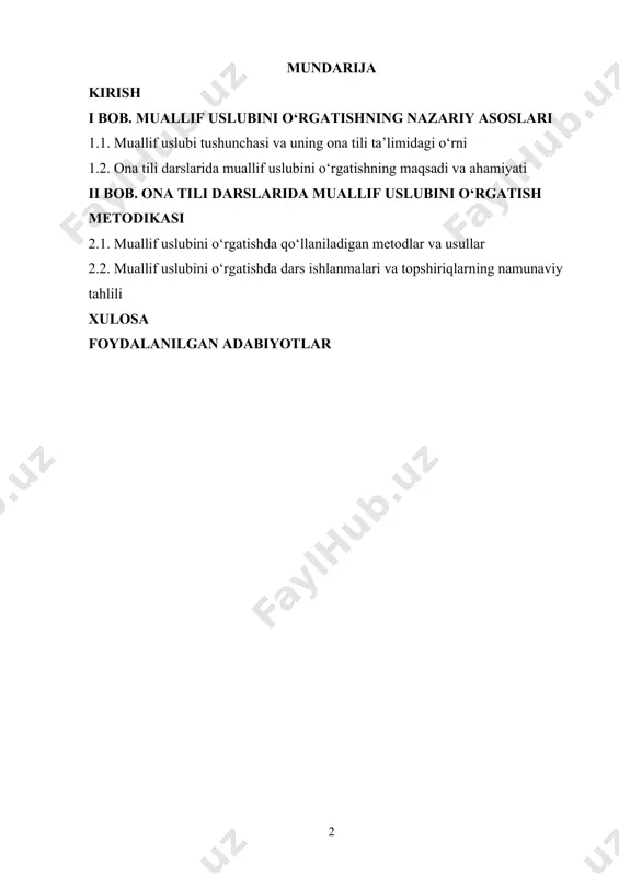 mujassam bo‘ladi. muallif uslubini o‘rganish esa bu matn ichki tuzilmasini, til birliklarining uslubiy vazifasini, kompozitsion qurilmani, leksik va stilistik vositalarning uyg‘unligini ochib berishga xizmat qiladi. aynan mana shu jihatlar o‘quvchilarda tahlil madaniyatini, uslubiy tafakkurni rivojlantirishda muhim vosita bo‘lib xizmat qiladi. maktab amaliyotida adabiy matn ustida ishlash asosan mazmunni anglash, syujet chizig‘ini tushunish, obrazlar tizimini ochish va muallif g‘oyasini topish bilan cheklanib qoladi. bu esa matnning uslubiy tomonlari, muallif tiliga xos xususiyatlar, u tomonidan tanlangan ifoda vositalarining baholanishi, ya’ni muallif uslubini tahlil qilishga yetarlicha e’tibor qaratilmayotganidan dalolat beradi. holbuki, o‘quvchilar asarni chuqurroq tushunishi, ijodkor fikrini anglab yetishi, adabiy-estetik baho bera olishi uchun muallifning uslubiga e’tibor qaratish juda muhimdir. bu jarayon esa ona tili fanining uslubiy tahlil, nutq uslublari, stilistik vositalarni aniqlash kabi mashg‘ulotlar orqali amalga oshiriladi. muallif uslubini o‘rgatish orqali o‘quvchilar matnni yuzaki o‘qishdan chekinib, uni chuqur anglash, tanqidiy fikrlash, dalillash, tahlil qilish, asosli xulosa chiqarish kabi ko‘nikmalarga ega bo‘ladi. ular …