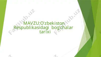 bolalar bog'chalari tarixi — PPTX
