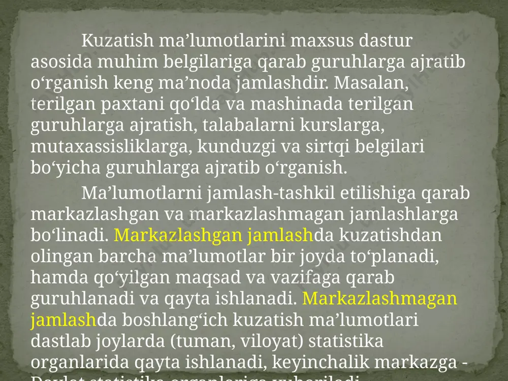 statistik ma'lumotlarni jamalash va guruhlash - Page 5