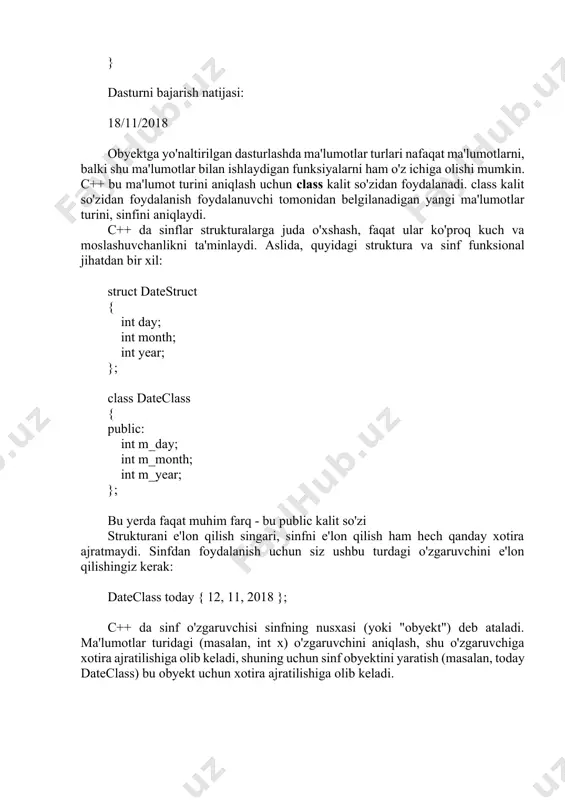 c++ tilida sanalar va strukturalar - Page 2