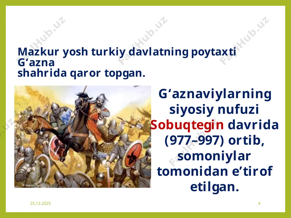 g'aznaviylar davlatining milliy davlatchiligimiz tarixida turgan o'rni - Page 4