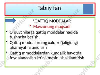 qattiq moddalar — PPTX