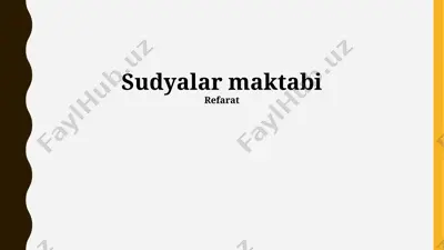 sudyalar maktabi — PPTX