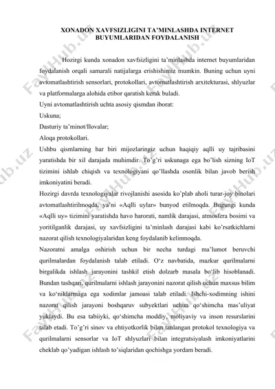 xonadon xavfsizligini ta’minlash — DOC