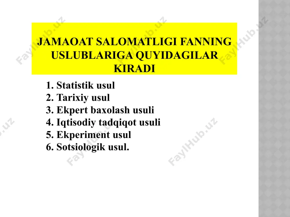 a olingan mazmunan bir xil shaklan har xil elementlardan tashkil topgan guruhga aytiladi. statistik majmua 2 xil bo‘ladi: 1. general majmua; 2. tanlab olingan majmua general majmua deb barcha kuzatish birligini o‘z ichiga olgan majmuaga aytiladi. general majmua tushunchasi nisbiy bo‘lib, u kuzatishning maqsadiga qarab bir vaqtning o‘zida general yoki tanlab olingan majmua deb qarashi mumkin. general majmuani ko‘pgina cheksizlikka intilayotgan majmua deb qaraladi . tibbiyot va sanitariya statistikasida matematik taxlil usullar quyidagi xollarda qo‘llaniladi tanlab olingan majmua qo‘llanilgan barcha tadqiqotlarda kuzatuv natijalarini nisbiy va o‘rtacha qiymatlarda ifodalash va statistik taxlil qilish talab etilganda barcha klinik va laboratoriya sharoitida o‘tkaziladigan tadqiqotlarda (nisbatan kichik kuzatuvlar soniga ega bo‘lganda) tibbiyot statistikasi - statistika fanining bir tarmog‘i va ijtimoiy gigiena hamda sog‘liqni saqlashni tashkil qilish jarayonida muxim usullaridan biri bo‘lib hisoblanadi. shu sababli, tibbiyot statistikasi statistikaning umumiy prinsiplarini va usullarini o‘z vazifalariga kiritadi, hamda ayrim vaqtda o‘zining xususiy usullarini ishlab chiqadi va yaratadi. …