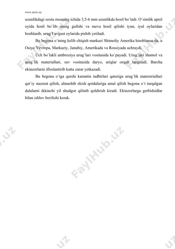 o`zbekistonga o`tish xavfi bo`lgan begona o`tlar - Page 4