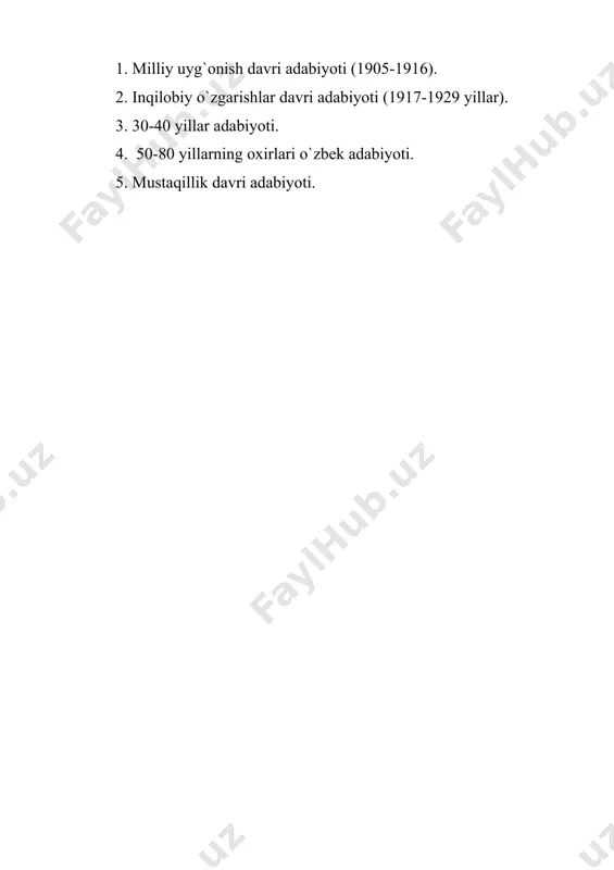 xx asr o`zbek adabiyotining o`ziga xos xususiyatlari - Page 5