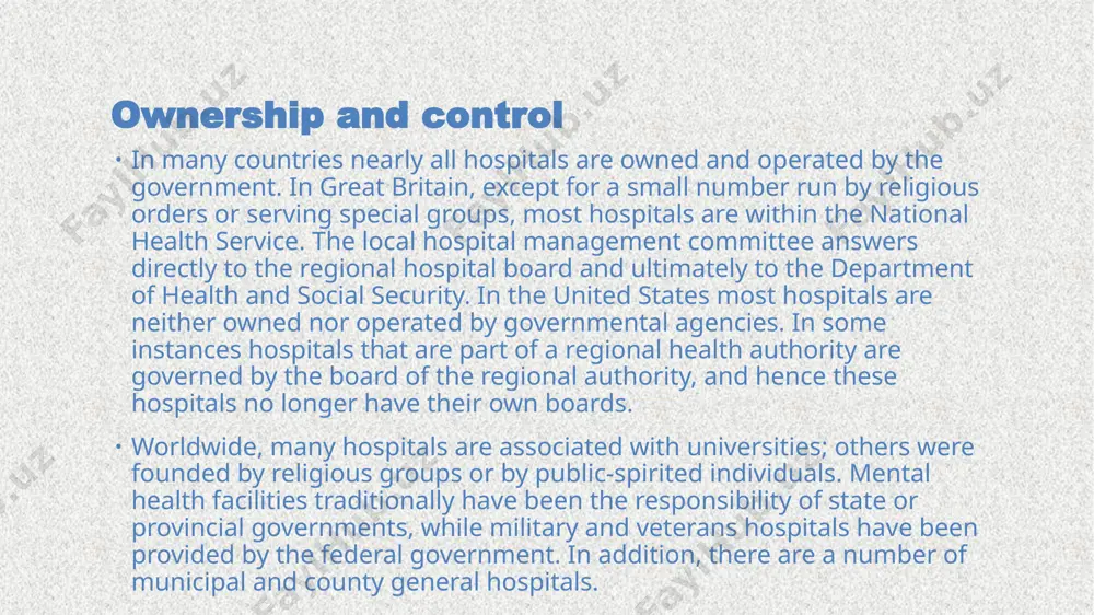 d hospital? what functions has a hospital? who controls a work of hospitals? what kind of departments hospital has? what kind of additional facilities hospital has? thank you for attention image1.jpeg /docprops/thumbnail.jpeg