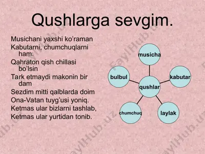 4-sinf qushlar va hasharotlar — PPT