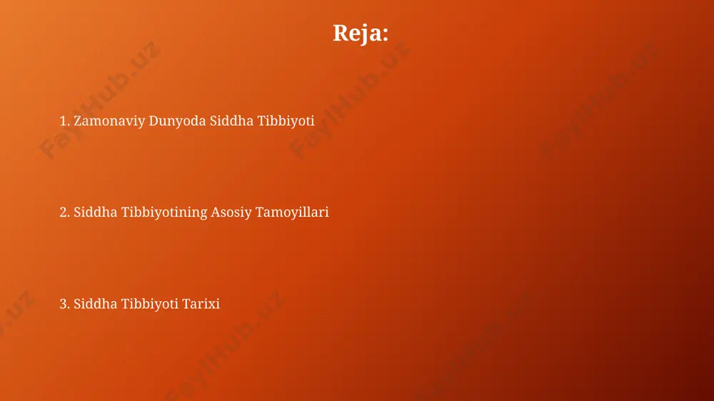 an. siddha metallurgiyasi 80 dan ortiq turdagi oʻsimlik va mineral moddalarni, shuningdek, 12 ta asosiy metallni birlashtirib, murakkab kimyoviy jarayonlar orqali yuqori samarali dorilar yaratishga qaratilgan. siddha davolash usullari ushbu usullar 84 turdagi mineral, 600 dan ortiq o'simlik va 60 turdagi hayvon mahsulotlaridan foydalanishni o'z ichiga oladi, bu esa kasalliklarni davolashda keng imkoniyatlar yaratadi. siddha davolash usullari 8 ta asosiy elementga, jumladan, yer, suv, olov, havo, osmon, shamol, quyosh va oyga asoslangan bo'lib, tamil nadu, hindiston hududida 5000 yildan ortiq tarixga ega. siddha va ayurveda munosabatlari tamil nadu shtatining 8 ta asosiy siddha kasalxonalarida yiliga 100.000 dan ortiq bemorlar davolanadi, bu esa siddha tizimining samaradorligini va mashhurligini ko'rsatadi. ayurveda esa hindistonning turli shaharlarida keng tarqalgan. siddha va ayurveda tizimlari, 5000 yildan ortiq tarixga ega bo'lib, janubiy hindistonning tamil nadu shtati va ayurveda esa hindistonning turli hududlarida rivojlangan. ularning ikkalasi ham o'simliklarga asoslangan dorilarni qo'llaydi, ammo ularning diagnostika va davolash usullari …