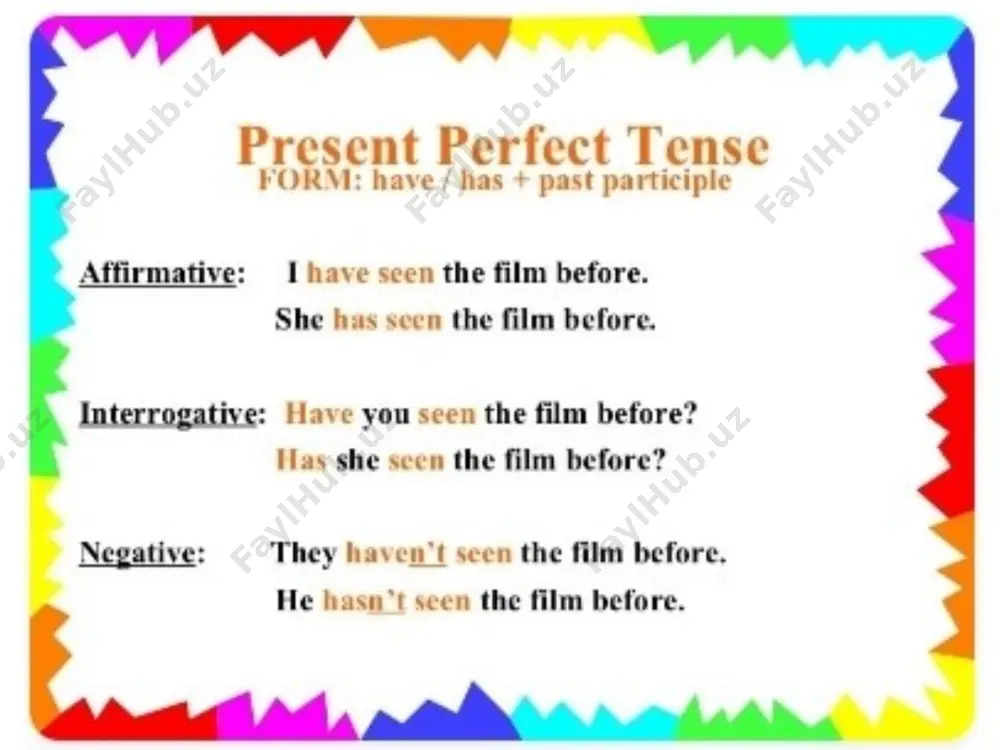 present perfect tense - Page 2