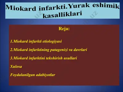 miokard infarkti.yurak eshimik kasalliklari — PPT
