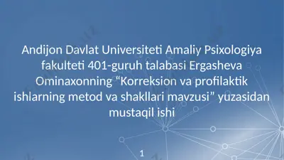 korreksion va profilaktik ishlar — PPTX