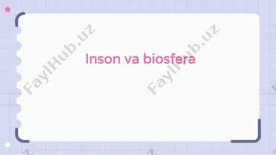 inson va biosfera — PPTX