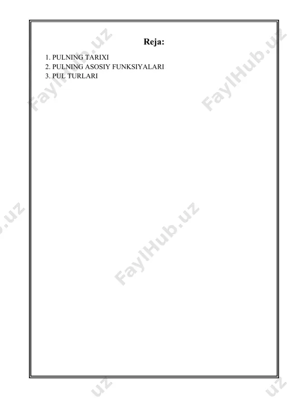 omonidan 1661-yilda evropada ham birinchi qog'oz pullar chiqarilgan. shvetsiyada banknotlar qimmatbaho metallarni saqlash va tashabbuslarni osonlashtirgan. shu bilan birga, qog‘oz pullarning yirik miqyosda qo‘llanilishi yevropada xviii asr va xix asrning boshlariga to‘g‘ri keladi. pulning xalqaro tarixida yana bir muhim yutuq bu bretton-vuds tizimi boʻlib, 1944 yilda joriy etilgan. unga ko‘ra, barcha asosiy milliy valyutalar qiymatini oltin bilan muvofiqlashtirgan, va yalpi xalqaro moliya tizimi o‘zaro bir xil valyuta kurslarida ishlagan. 1971 yilda aqsh prezident richard nikson oltin standarti tizimini bekor qildi, shundan so'ng inkor bazasiga o‘tilgan. zamonaviy davrda pul to‘lash vositalarida yangi shakllar, jumladan elektron pullar va kriptovalyutalar paydo bo‘ldi. masalan, bitcoin 2009 yilda satoshi nakamoto nomli bir shaxs yoki guruh tomonidan yaratildi va hozirda ko‘plab kriptovalyutalar mavjud. kriptovalyutalar markazlashmagan, ya’ni hech qanday markaziy bank yoki hukumatning nazoratiga bo‘ysunmaydi. ular “blokchain” texnologiyasiga asoslangan bo‘lib, global moliya tizimini qayta shakllantirishda muhim rol oʻynamoqda. pulning tarixi o'z-o'zidan insoniyat ehtiyojlari va texnologik yutuqlar bilan …